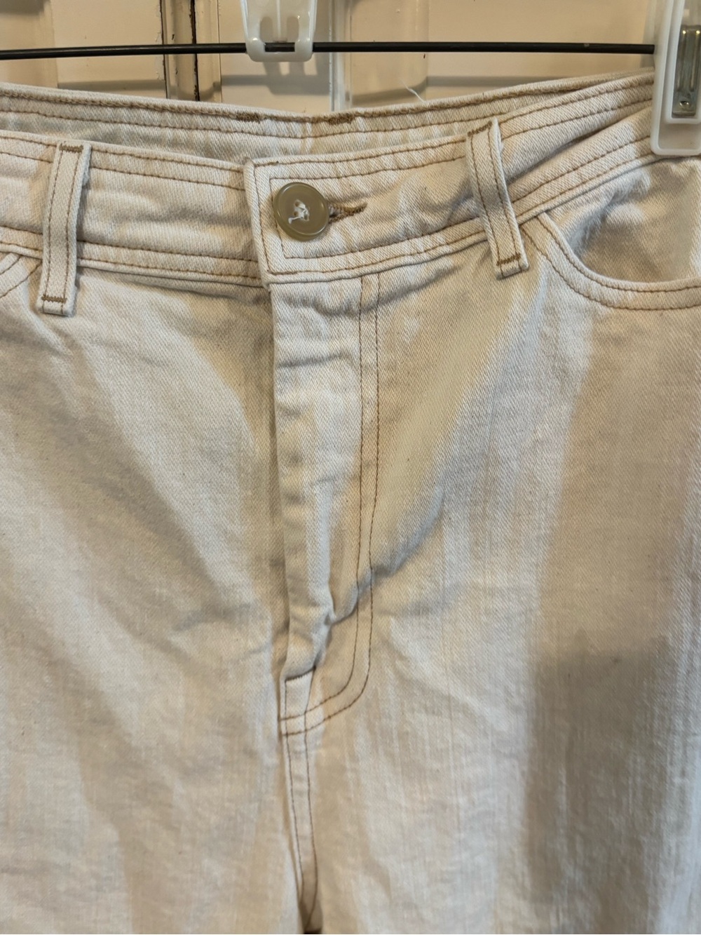 G. Label Wide Leg Cream Denim Jeans. Size 29 - Picture 10 of 10